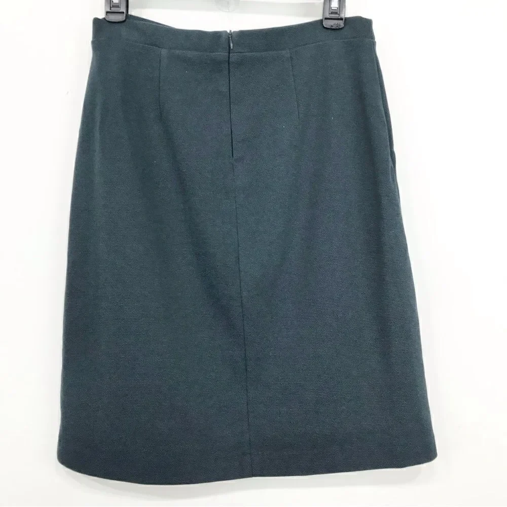 Boden Dark Sage Green Faux Pocket Pencil Skirt